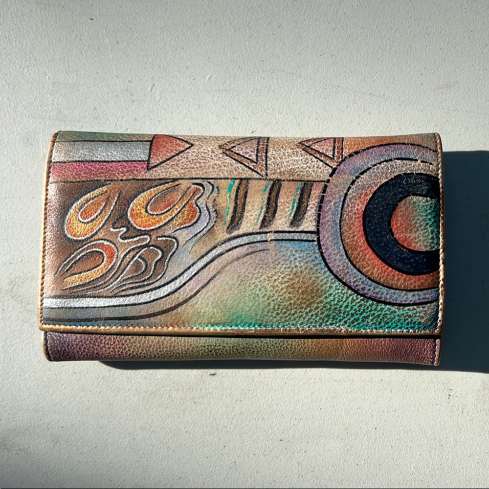 GUC Anuschka Multicolor Abstract Design Wallet